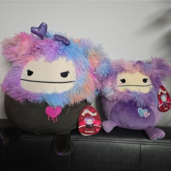 New Squishmallows Frumpy 12" and Eden 8" Bigfoot Yeti Valentine's Easter Bundle - Picture 1 of 11